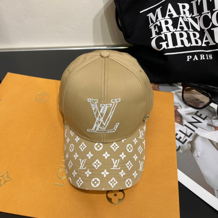 Two-color logo embroidered cap