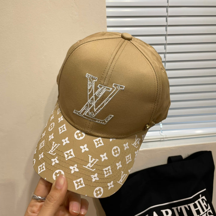 Two-color logo embroidered cap