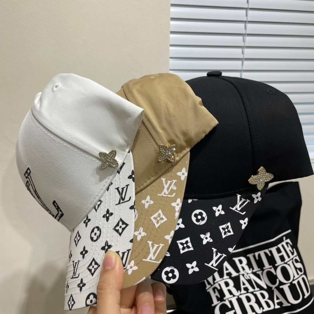 Two-color logo embroidered cap