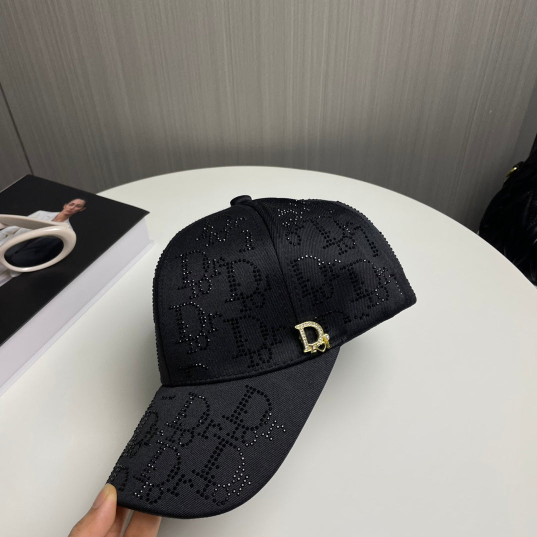 2 Color Rhinestone Logo Baseball Cap