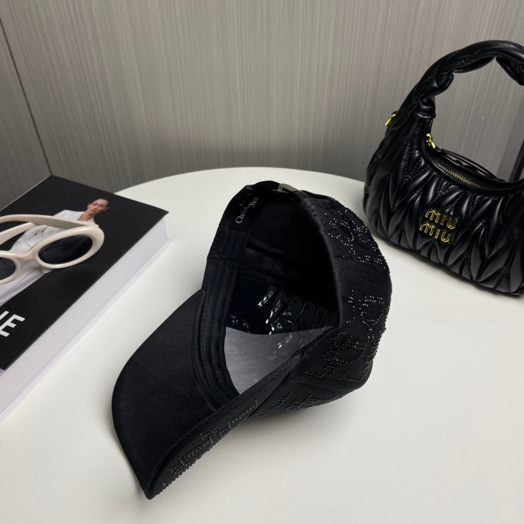 2 Color Rhinestone Logo Baseball Cap
