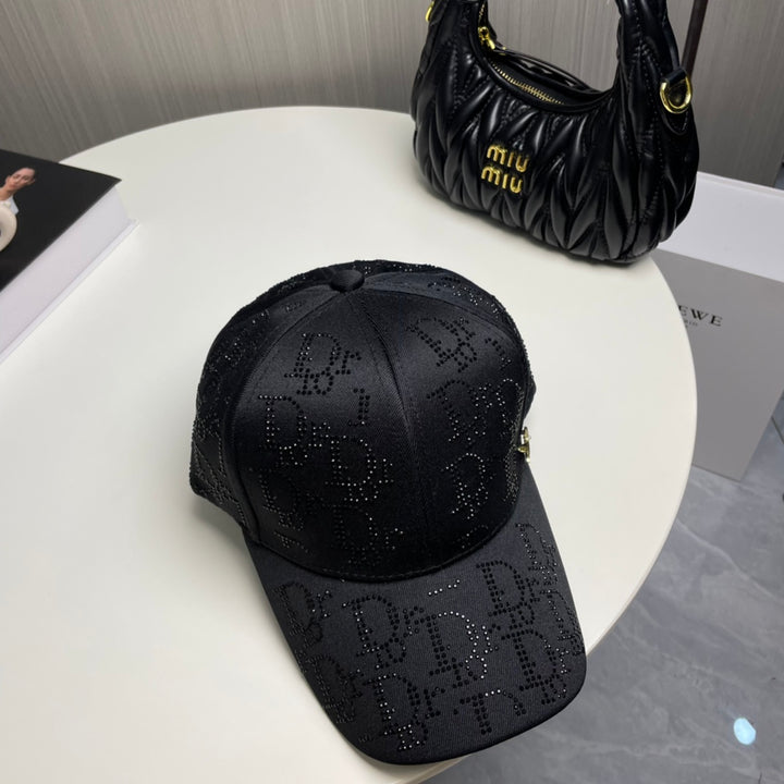 2 Color Rhinestone Logo Baseball Cap