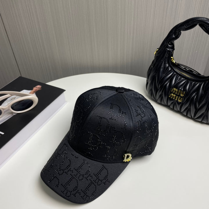 2 Color Rhinestone Logo Baseball Cap