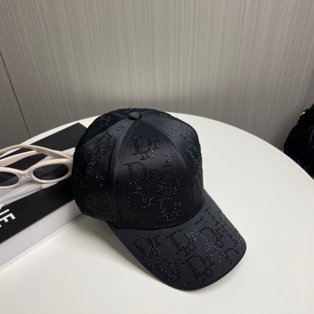 2 Color Rhinestone Logo Baseball Cap