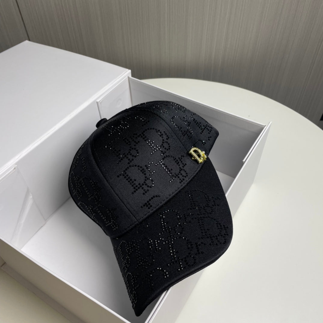 2 Color Rhinestone Logo Baseball Cap