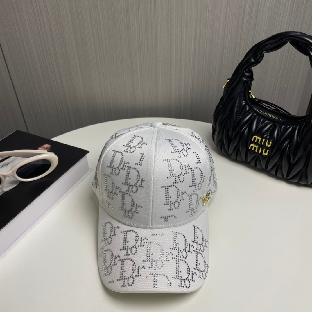 2 Color Rhinestone Logo Baseball Cap