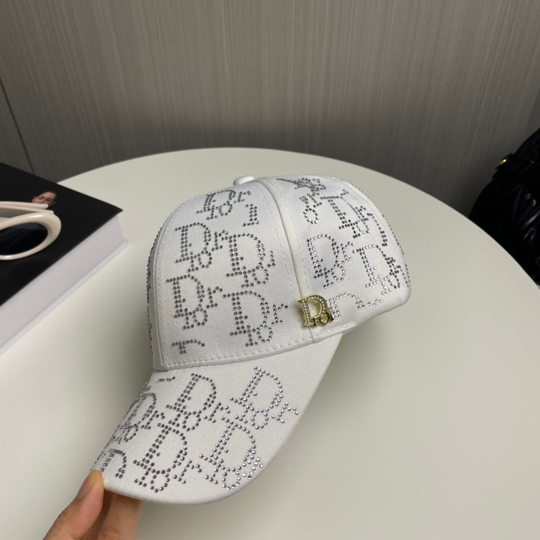 2 Color Rhinestone Logo Baseball Cap