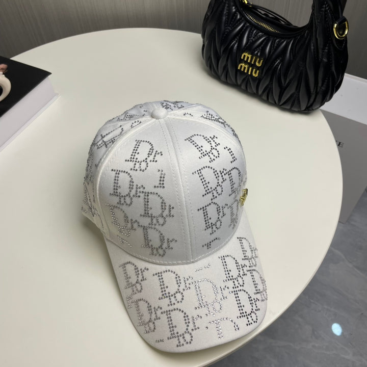 2 Color Rhinestone Logo Baseball Cap