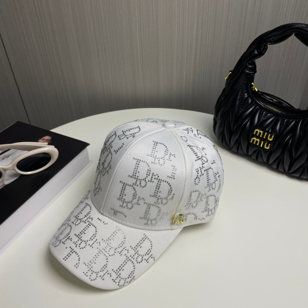 2 Color Rhinestone Logo Baseball Cap