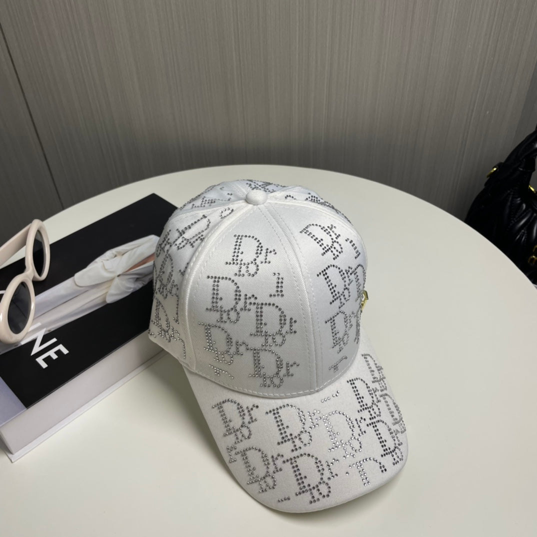 2 Color Rhinestone Logo Baseball Cap