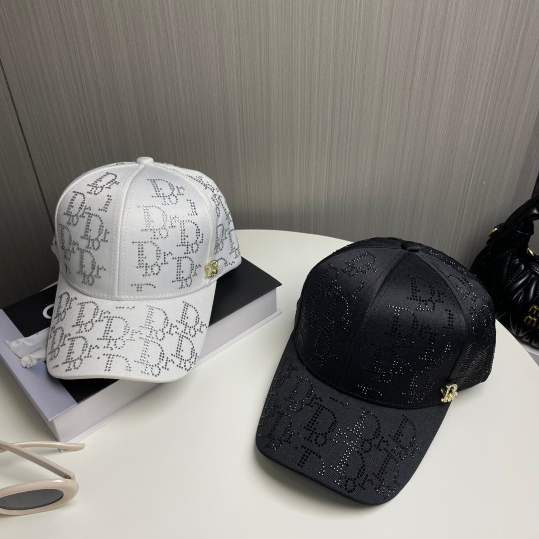 2 Color Rhinestone Logo Baseball Cap