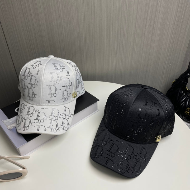 2 Color Rhinestone Logo Baseball Cap