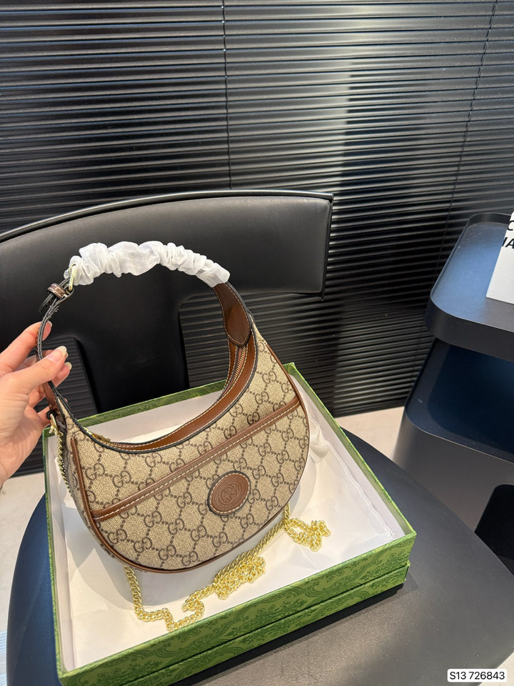 Chic half-moon chain bag