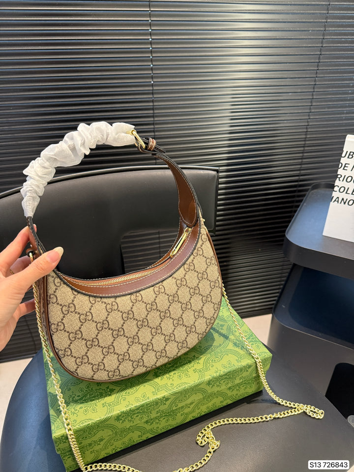 Chic half-moon chain bag