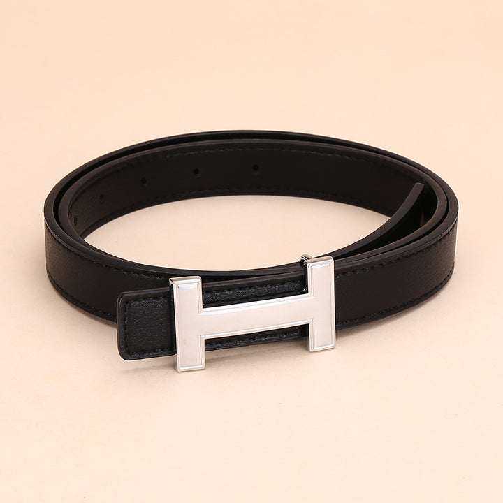Classic H letter belt with silver buckle