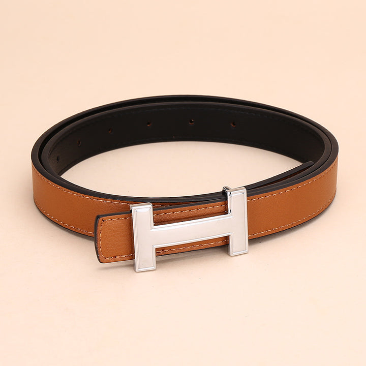 Classic H letter belt with silver buckle