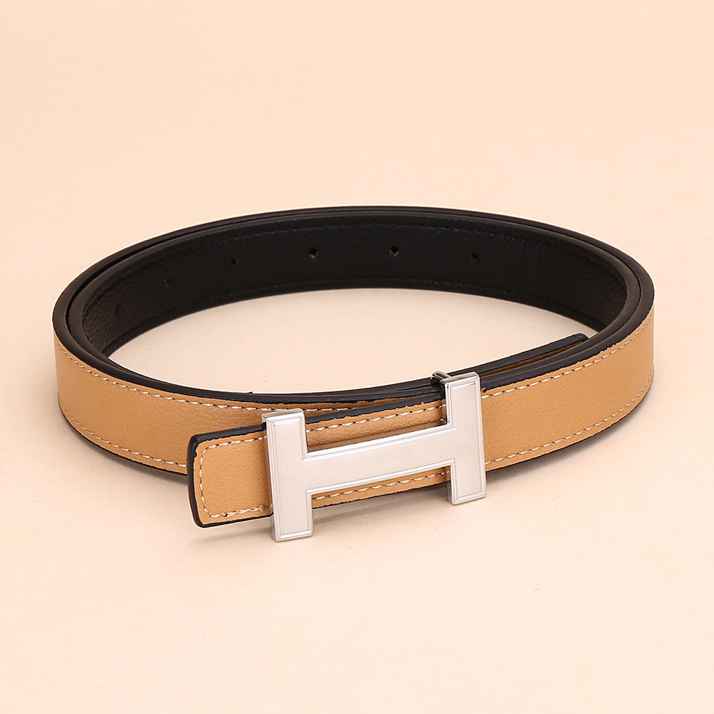 Classic H letter belt with silver buckle