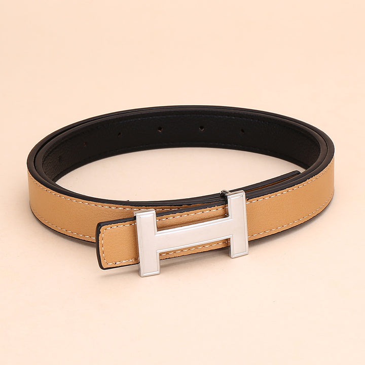 Classic H letter belt with silver buckle