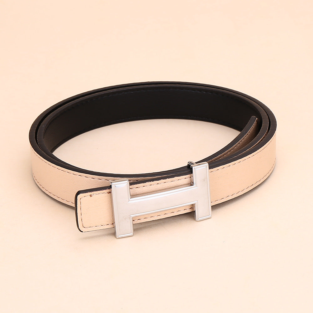 Classic H letter belt with silver buckle