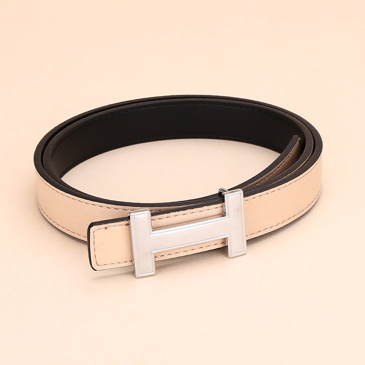 Classic H letter belt with silver buckle
