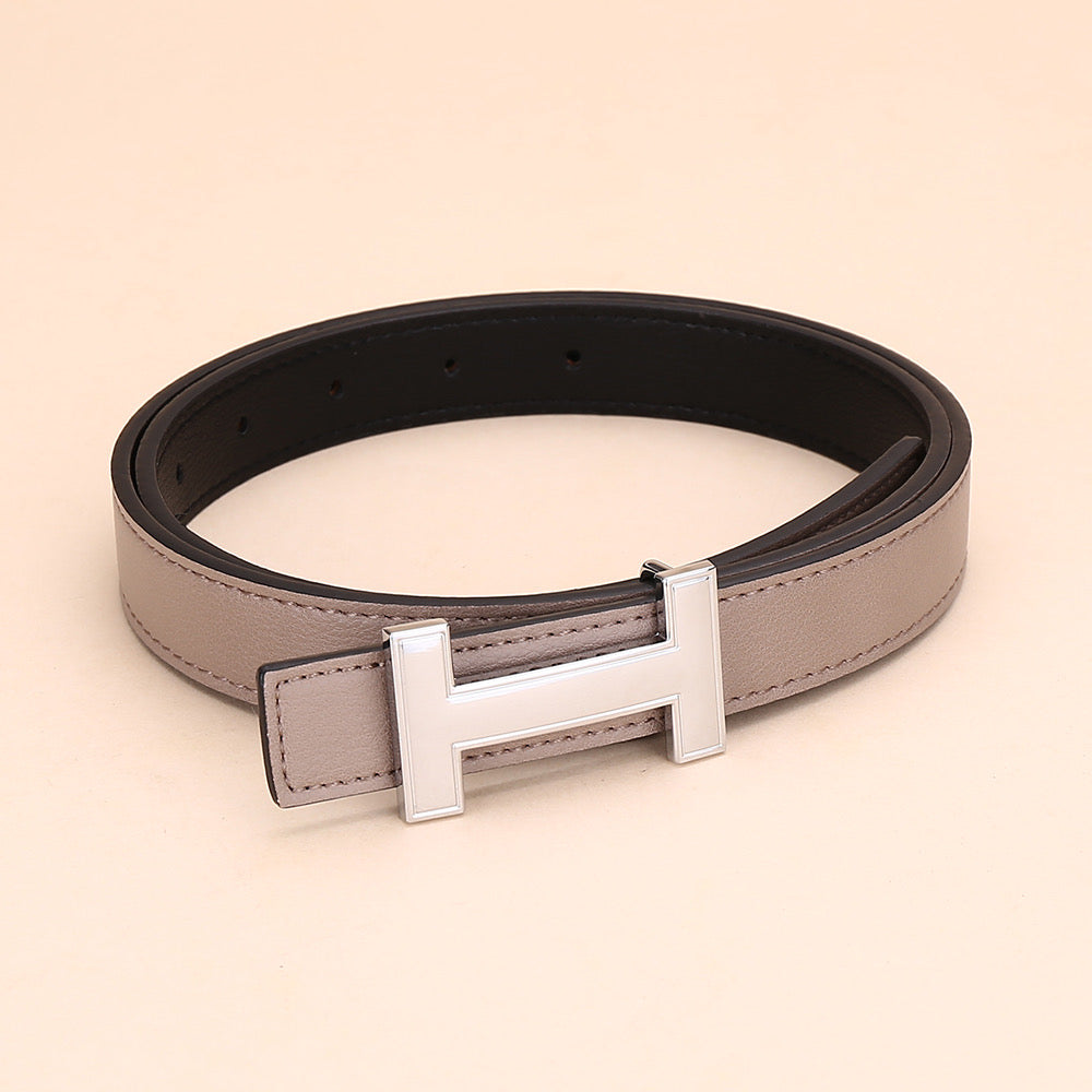 Classic H letter belt with silver buckle