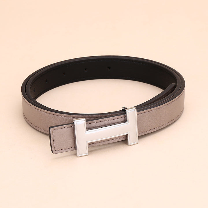Classic H letter belt with silver buckle