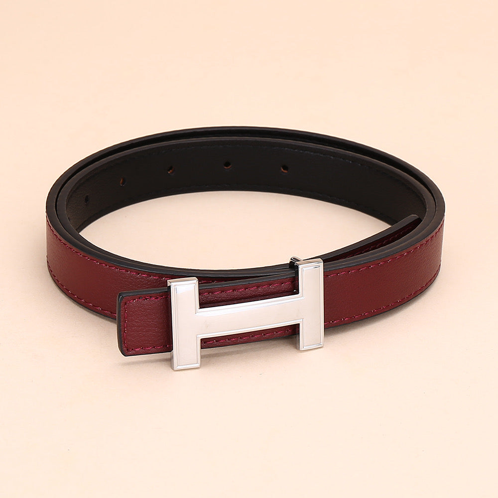 Classic H letter belt with silver buckle