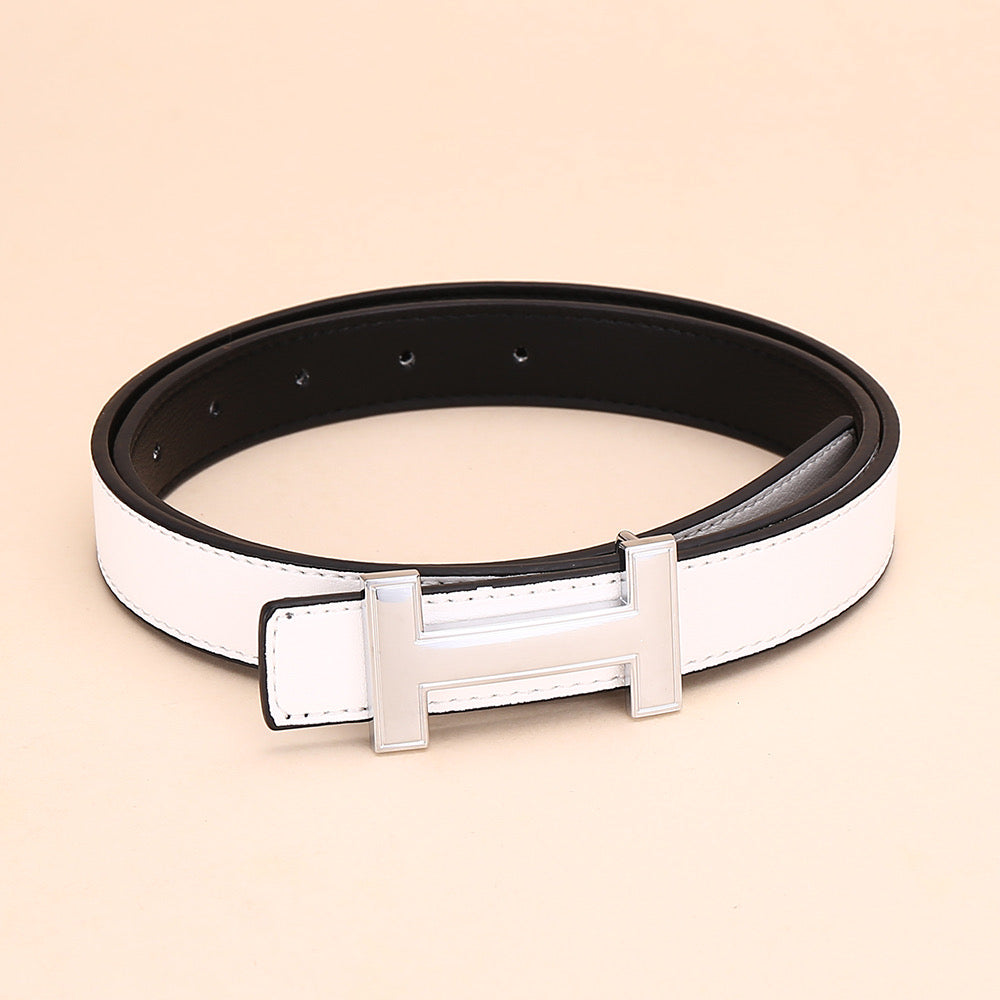 Classic H letter belt with silver buckle