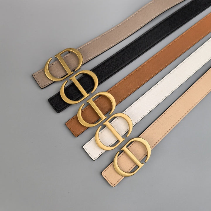 Gold - Colorful leather belt with buckle