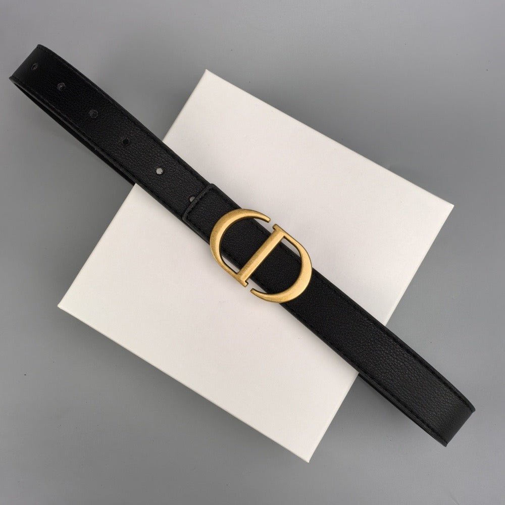 Gold - Colorful leather belt with buckle