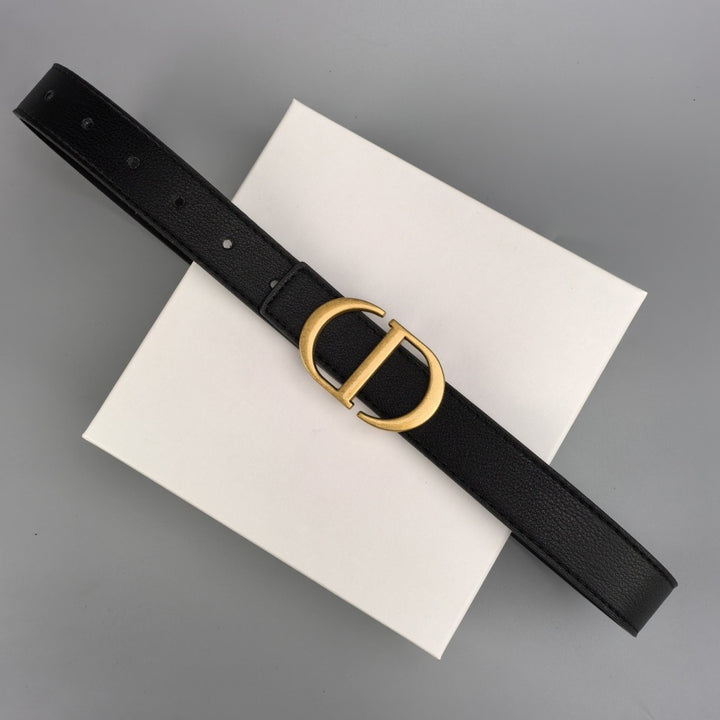 Gold - Colorful leather belt with buckle
