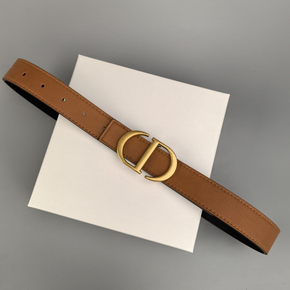 Gold - Colorful leather belt with buckle