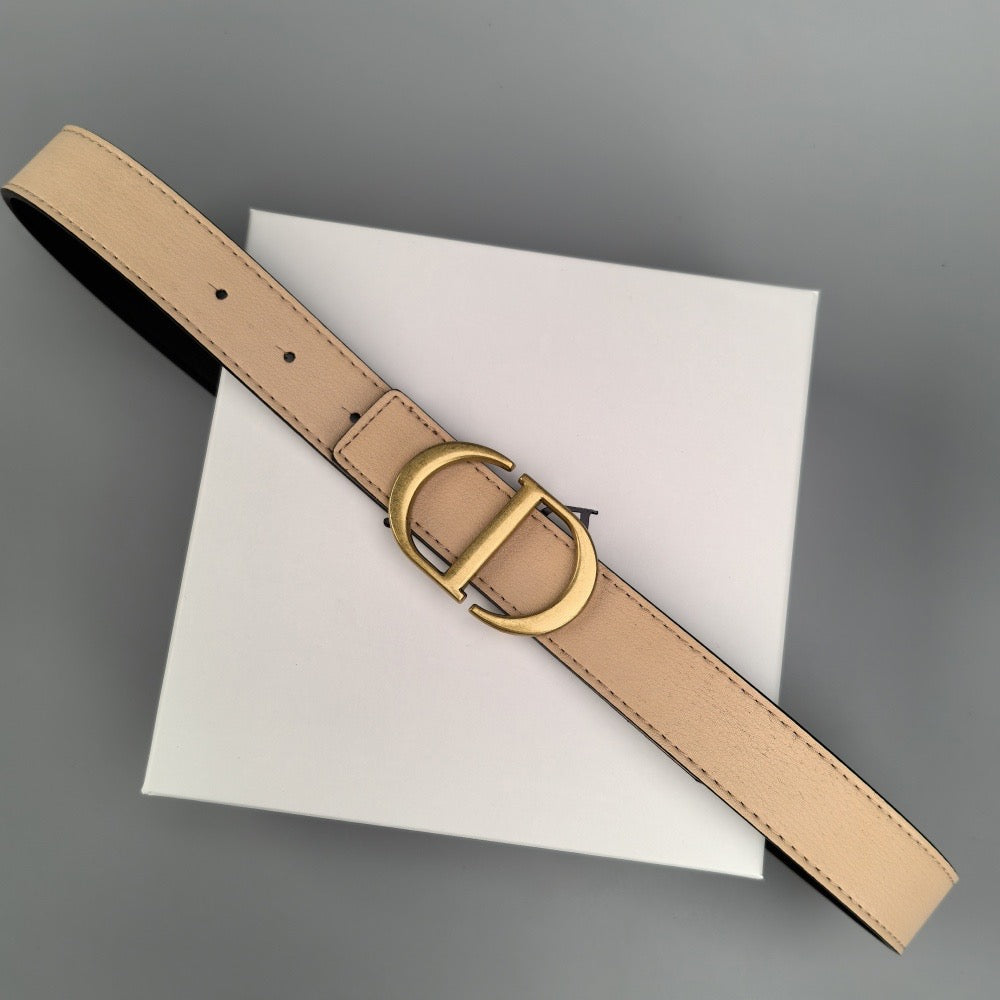 Gold - Colorful leather belt with buckle