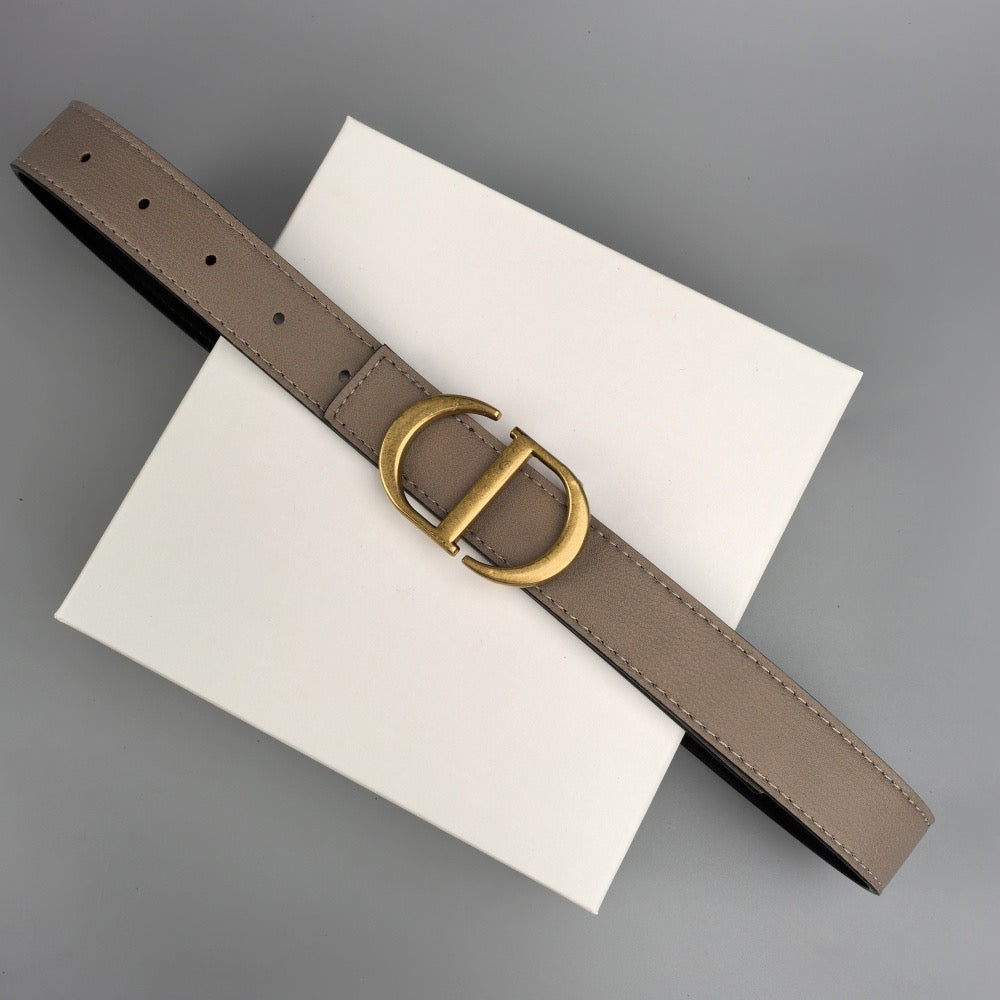 Gold - Colorful leather belt with buckle