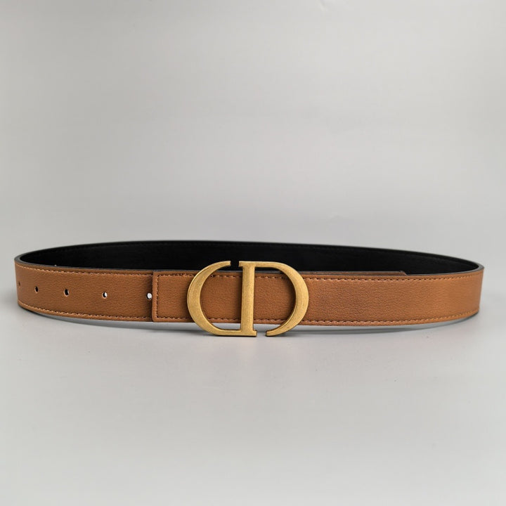 Gold - Colorful leather belt with buckle