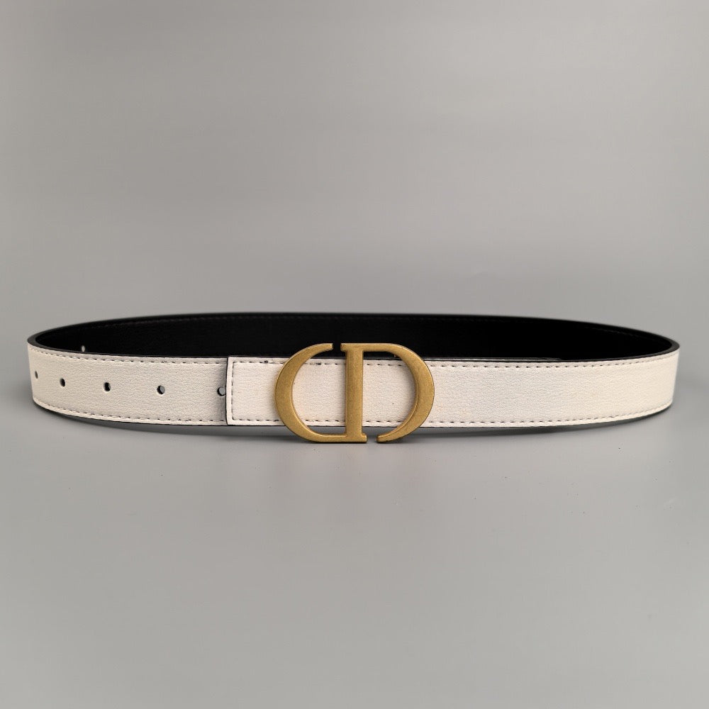Gold - Colorful leather belt with buckle