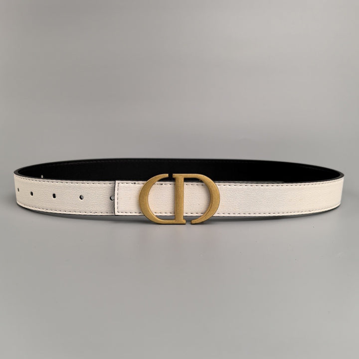 Gold - Colorful leather belt with buckle
