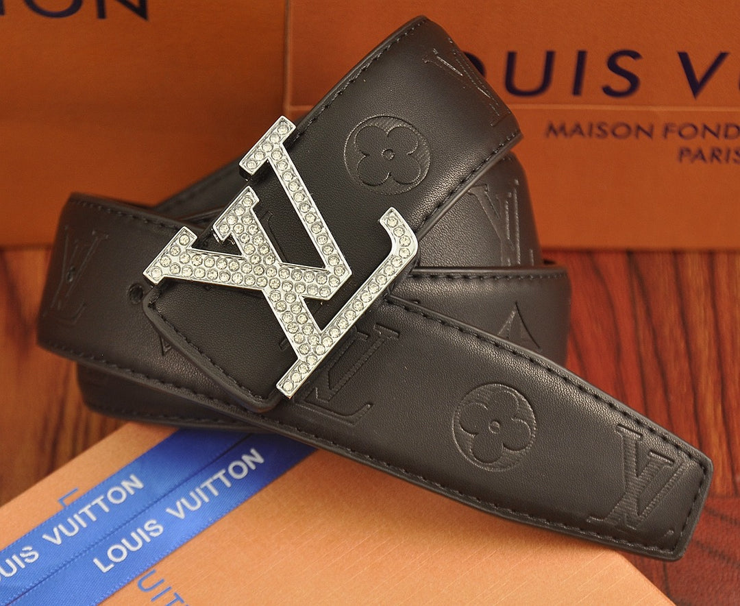Two Color Diamond Logo Embossed Belt