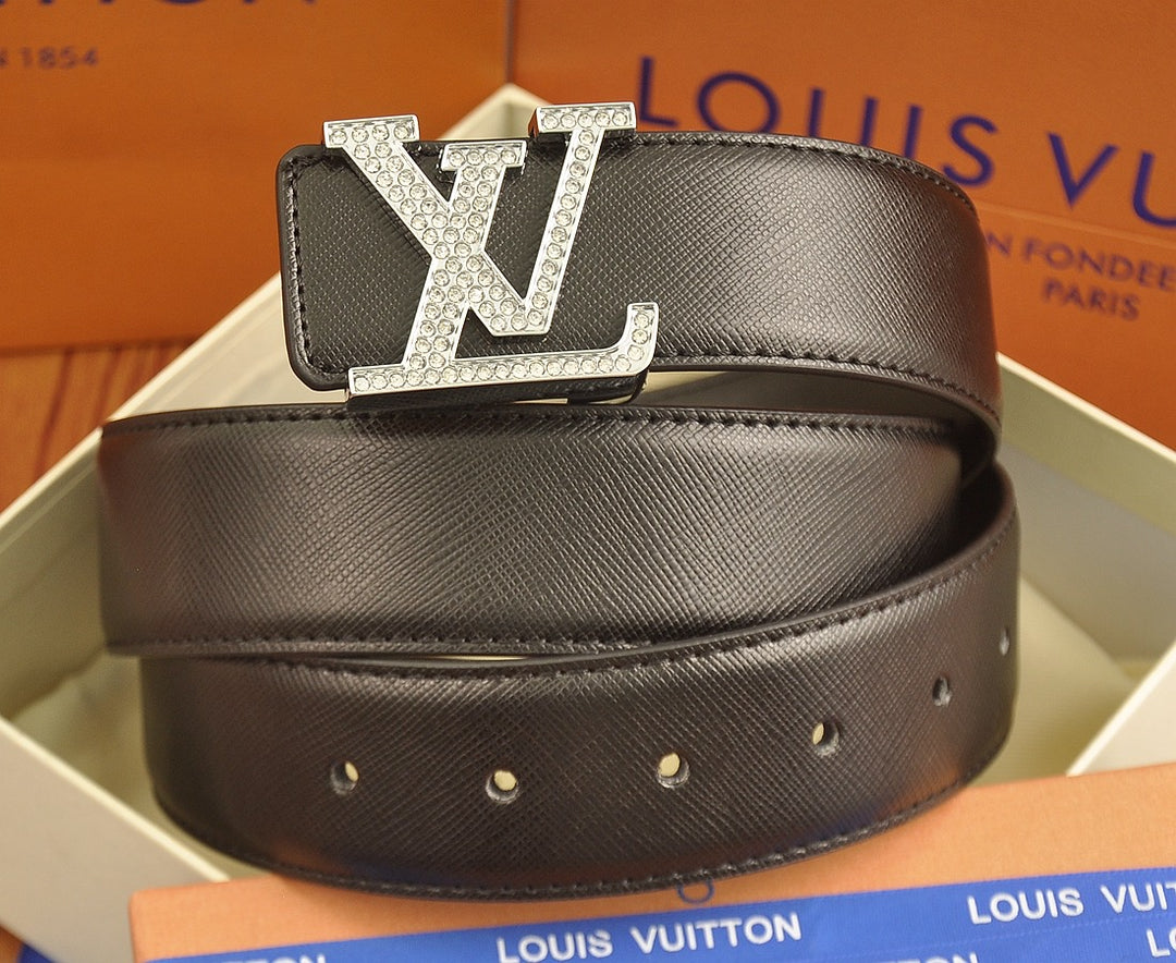 Two-color Rhinestone Buckle Belt