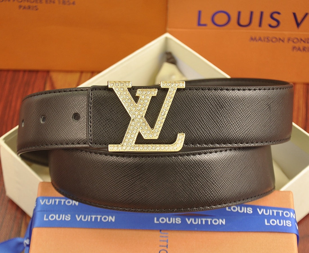 Two-color Rhinestone Buckle Belt