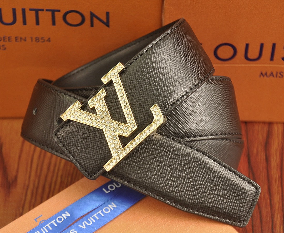 Two-color Rhinestone Buckle Belt