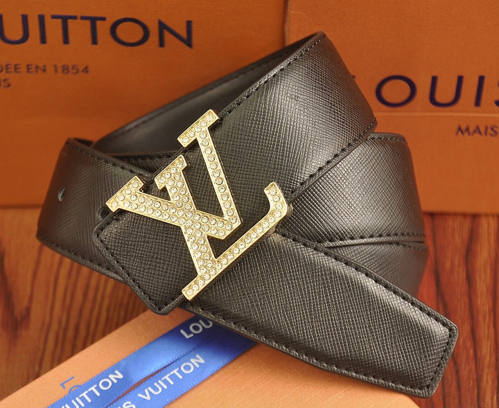 Two-color Rhinestone Buckle Belt