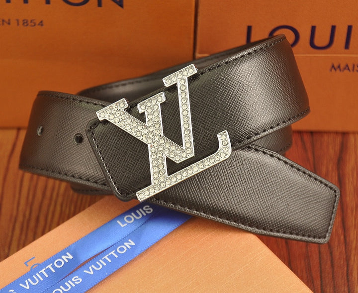 Two-color Rhinestone Buckle Belt