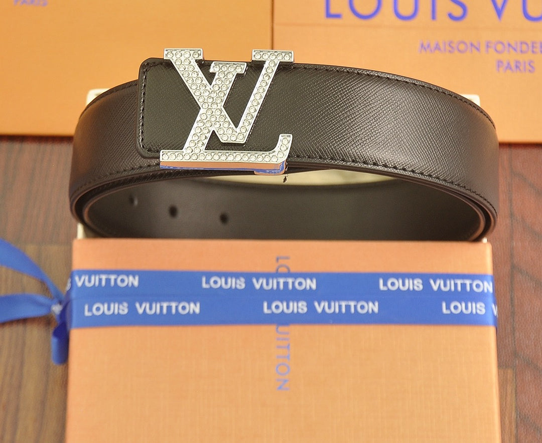 Two-color Rhinestone Buckle Belt