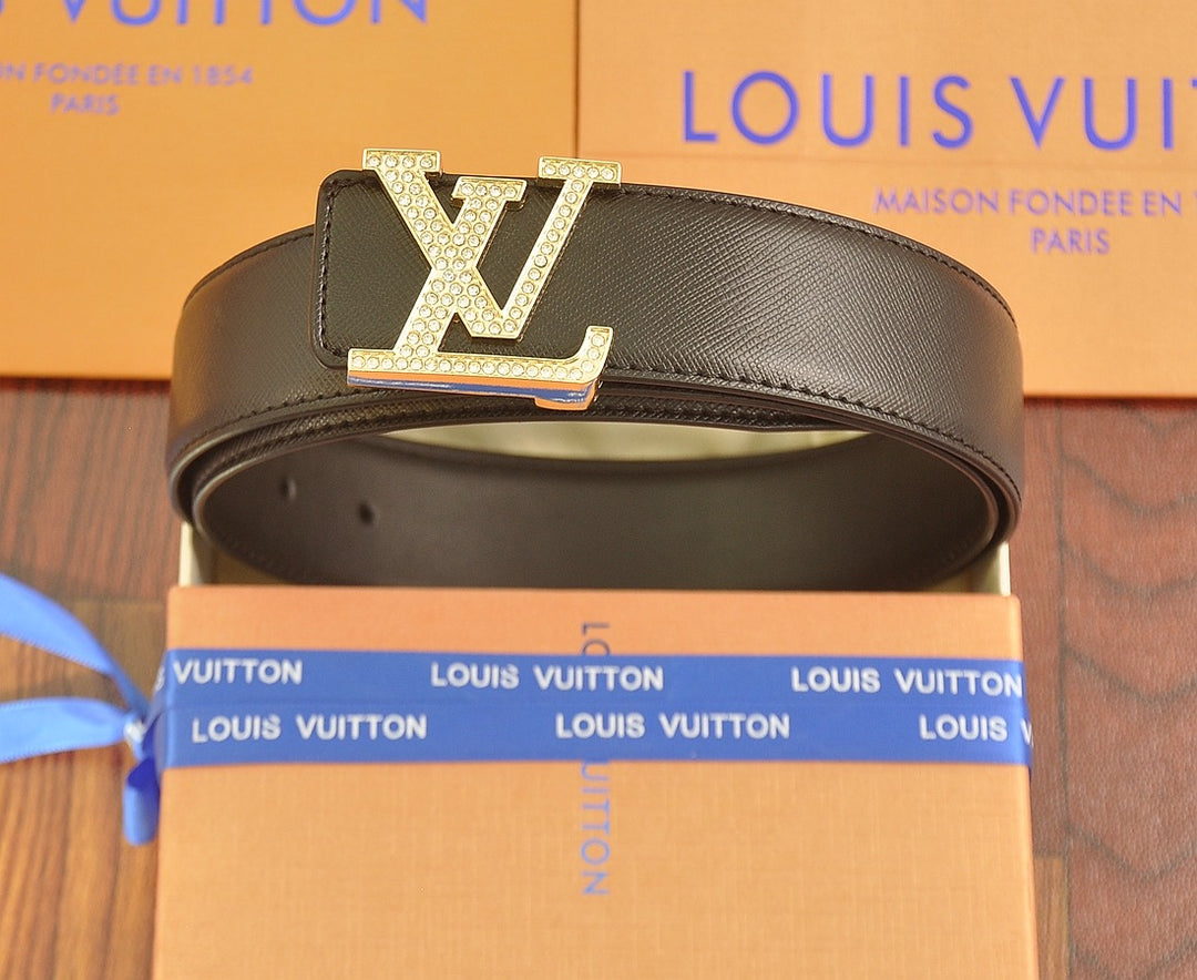 Two-color Rhinestone Buckle Belt