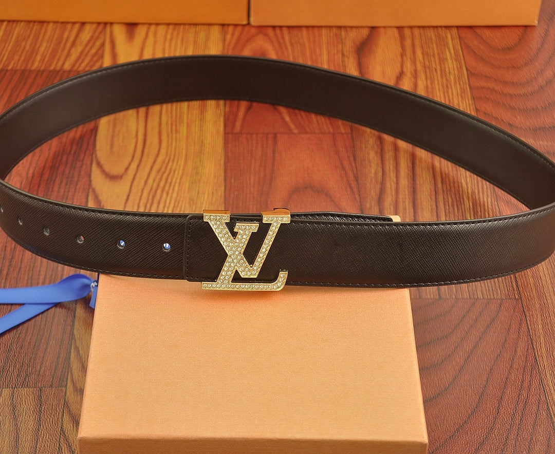 Two-color Rhinestone Buckle Belt