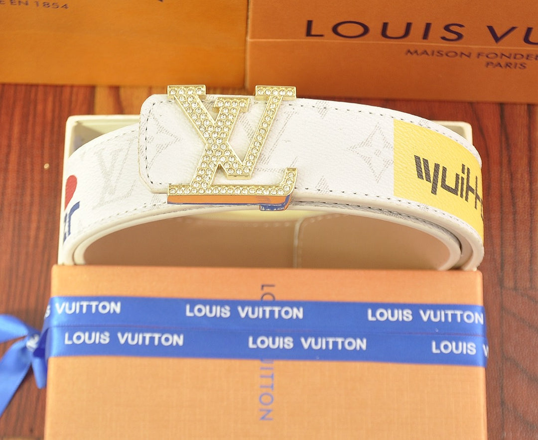 Classic Diamond Logo Graffiti Belt