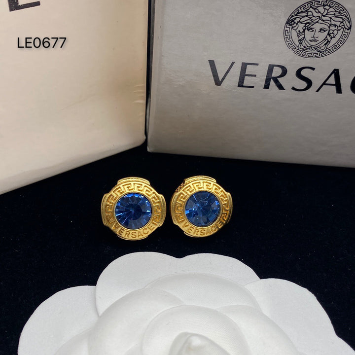 Sapphire Circle Earrings