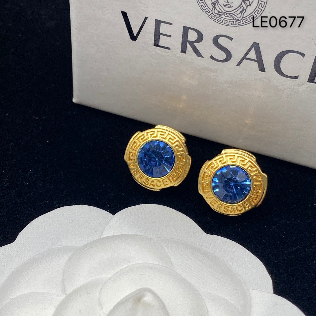 Sapphire Circle Earrings
