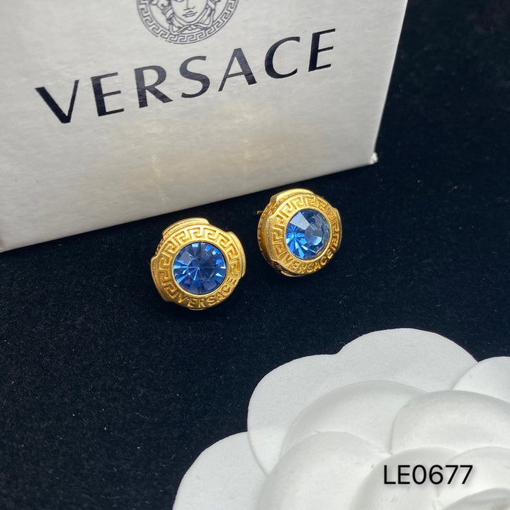 Sapphire Circle Earrings